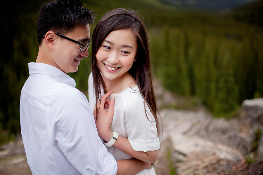 Mountain engagement photography in Lake Louise