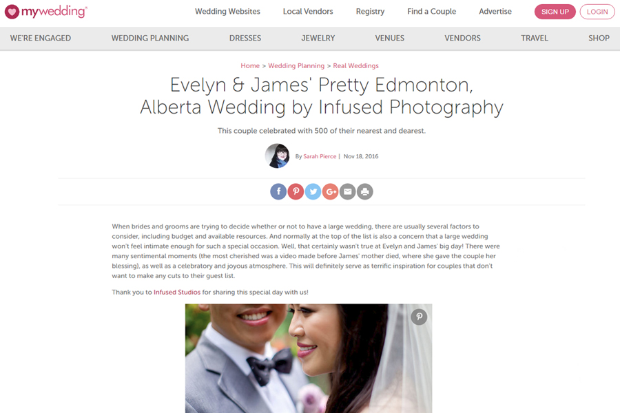 Featured Edmonton Wedding Photography on My Wedding
