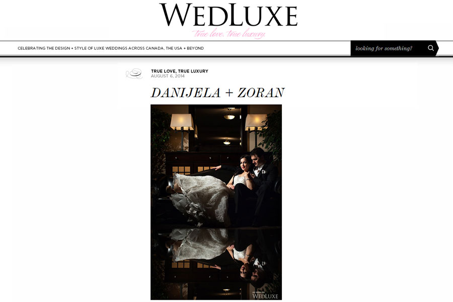 Danjiela + Zoran featured on Wedluxe