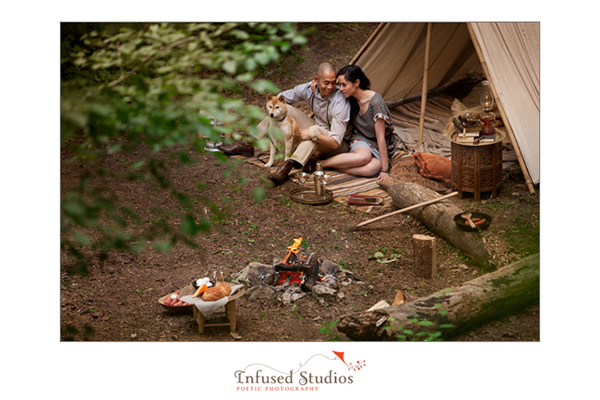 Glamping inspired engagement session