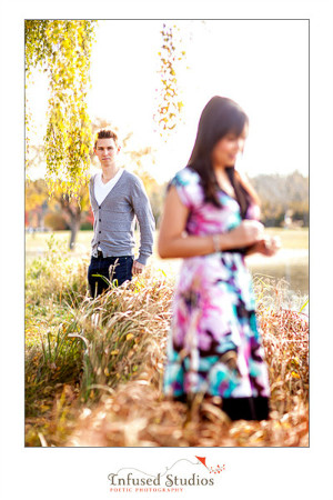 Foreground/Background focus Lisa + Drew fall engagement photos :: Engagement photos by infusedstudios.ca