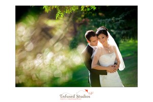 Bridal portraits outdoors with trees