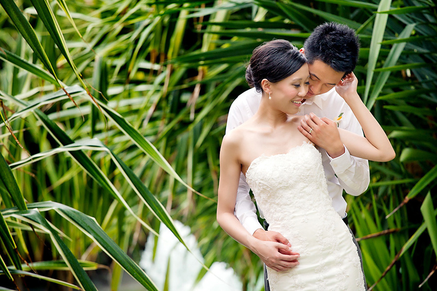 Bridal portrait against bamboo :: Destination Wedding Photography by infusedstudios.ca