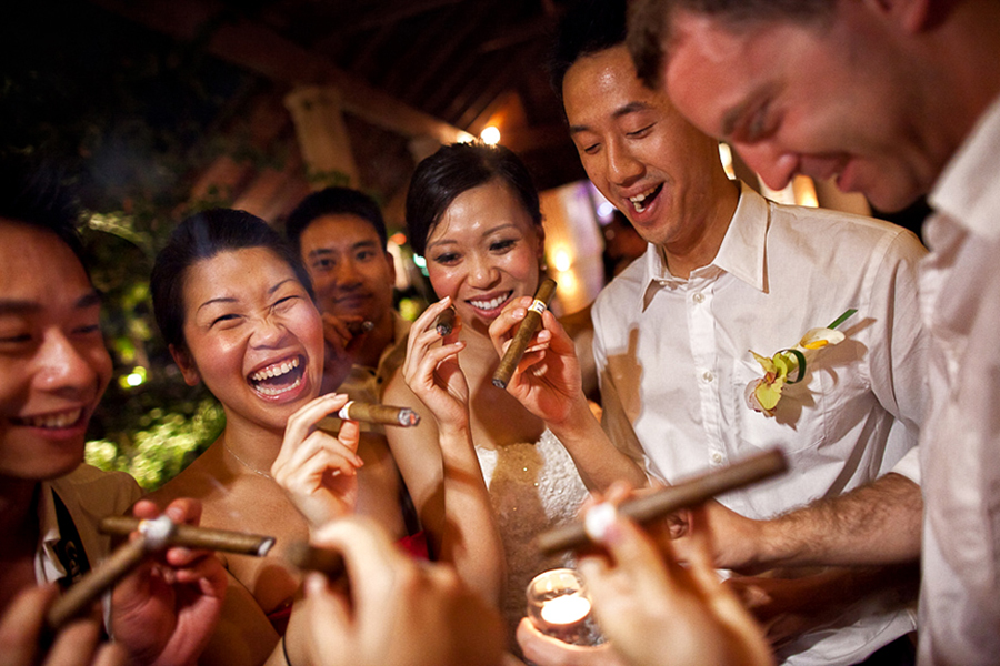 Celebratory cigars :: Destination Wedding Photography by infusedstudios.ca