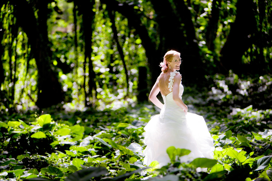 Denise bridal portrait in the forest :: Hawaii Wedding Photography by infusedstudios.ca