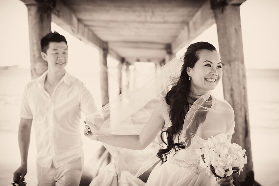 Sepia toned bridal portrait :: Destination Wedding Photography