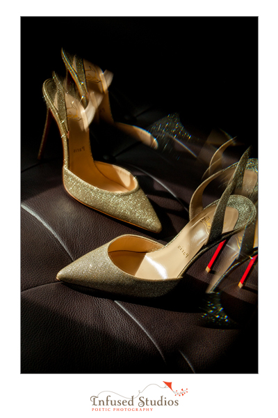 Christian Louboutin wedding shoes :: silver glittery