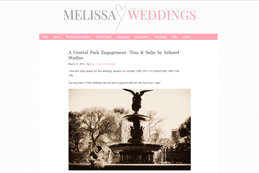 Tina + Salju :: Featured Central Park Engagement on Melissa Hearts Weddings