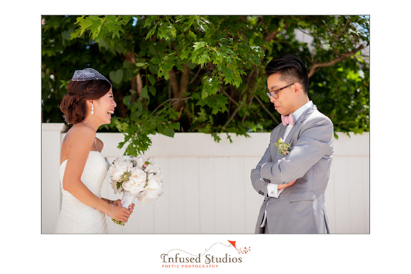 Bride and groom first look