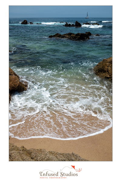 Waves crashing against the shore