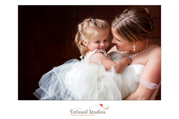 Mother and daughter on wedding day