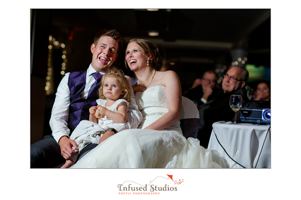 Bride and groom with their little girl