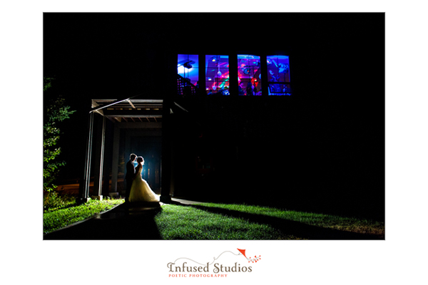 Silhouette wedding photo