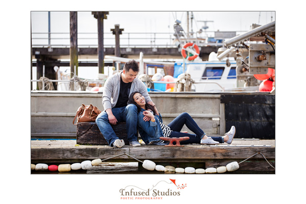 Vancouver engagement photos  - Jessica and Kevin on the dock