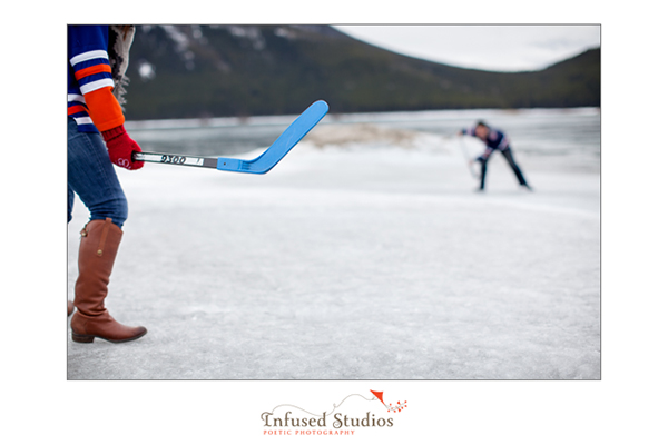 Hockey themed engagement photography