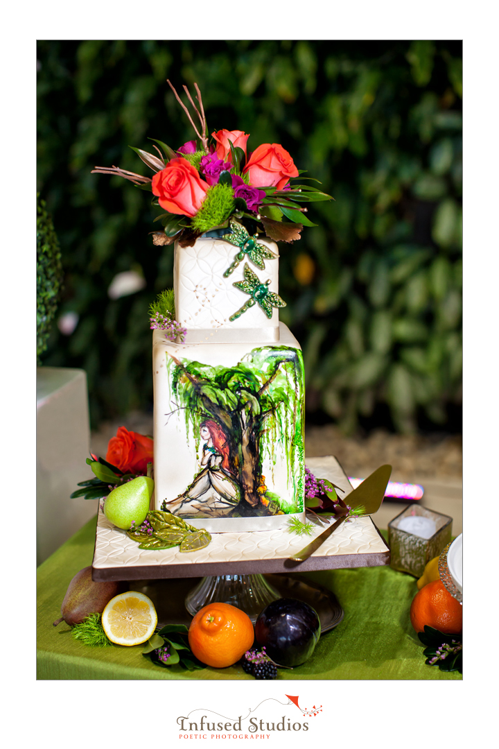 Painted wedding cake