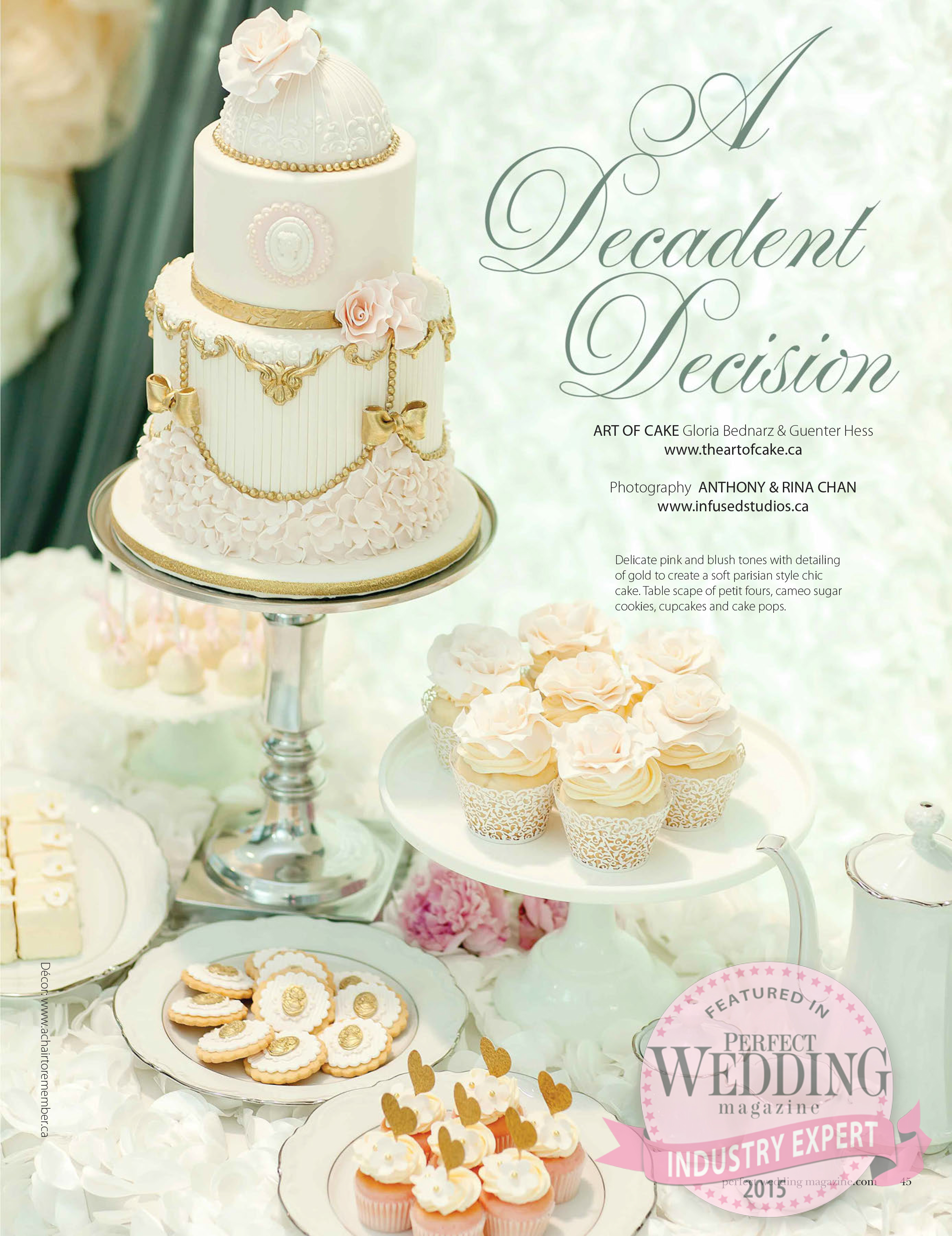 Edmonton Wedding Photographers :: Featured shoot in Perfect Wedding on cakes