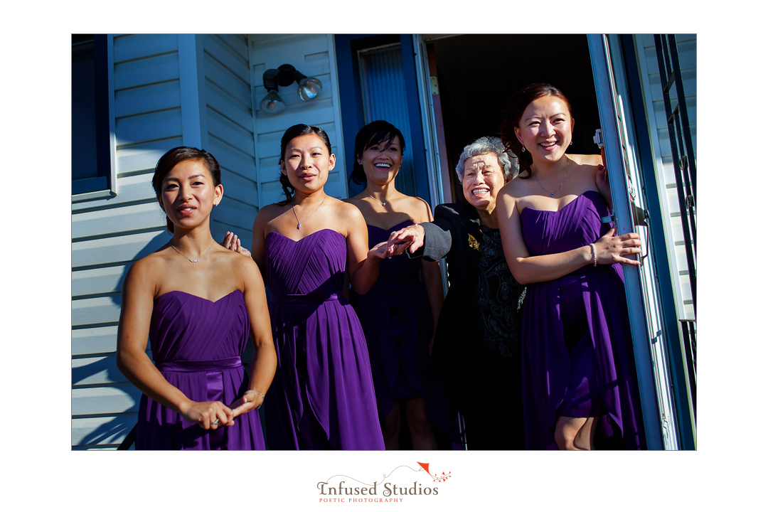 Edmonton Wedding Photographers :: Ada's bridesmaids greet at the door