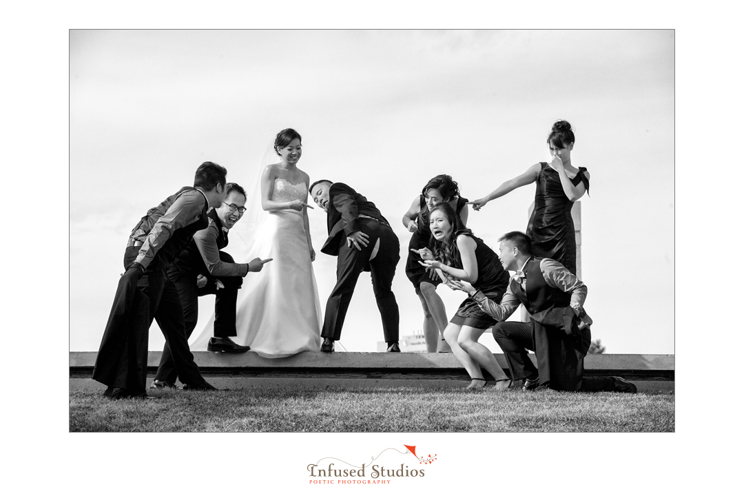 Funny Edmonton wedding portraits