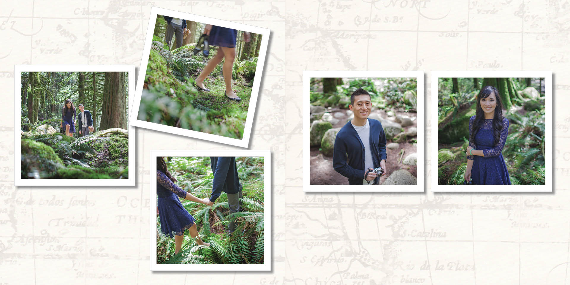 Award winning Vancouver engagement album :: walk through the woods