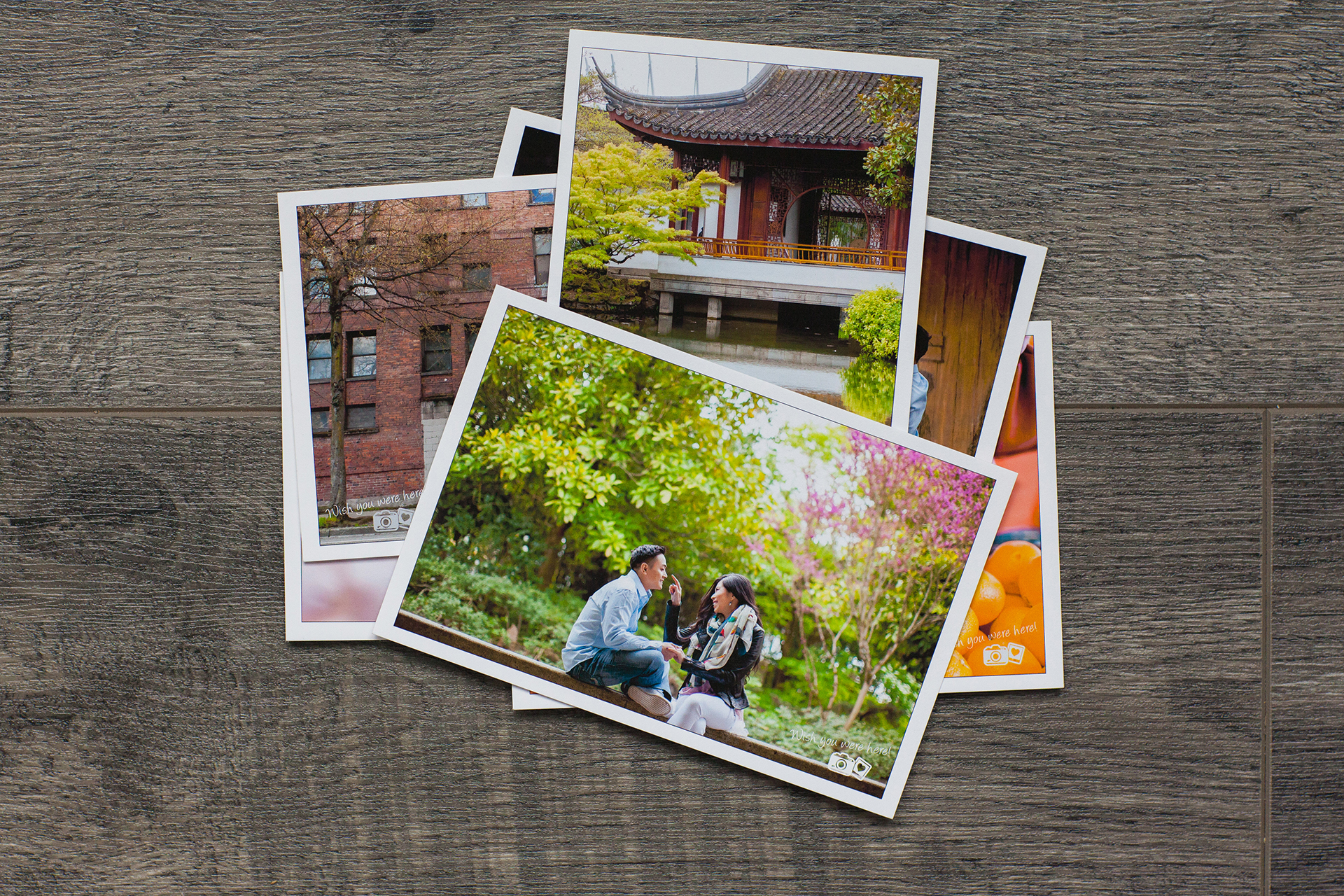 Use engagement photos to create postcards