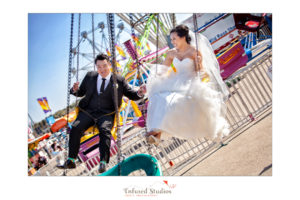 Edmonton Creative Wedding Portraits at a Carnival