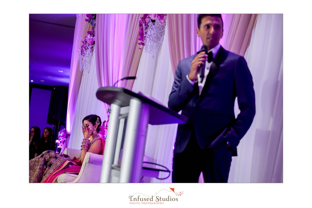 Emotional Edmonton wedding photographers :: bride tearing up at groom's speech