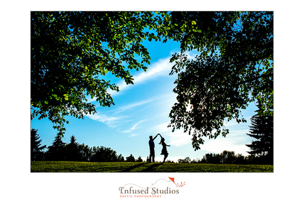 Silhouette Edmonton engagement photograph