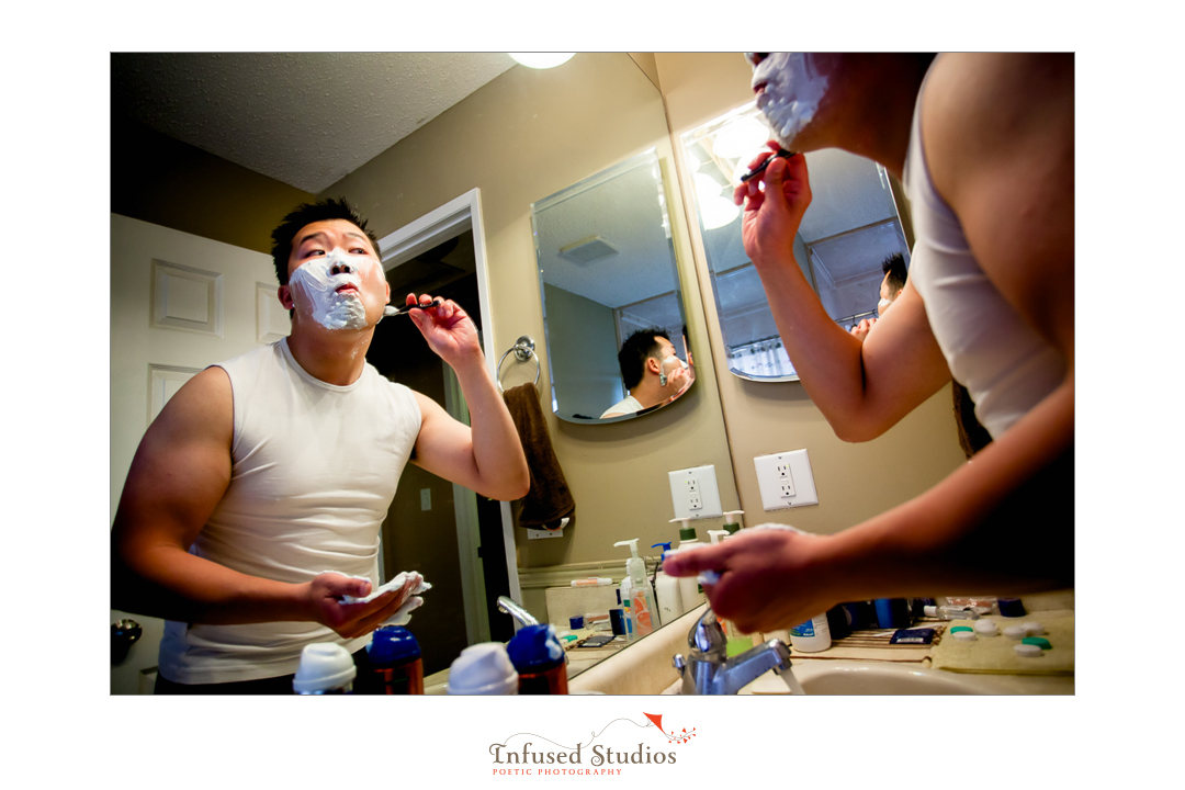 Edmonton wedding photographers :: groom getting ready