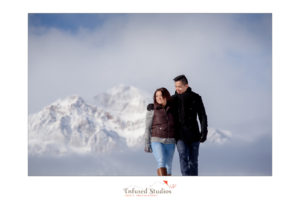 Edmonton wedding photographers :: Rocky Mountain snowy engagement