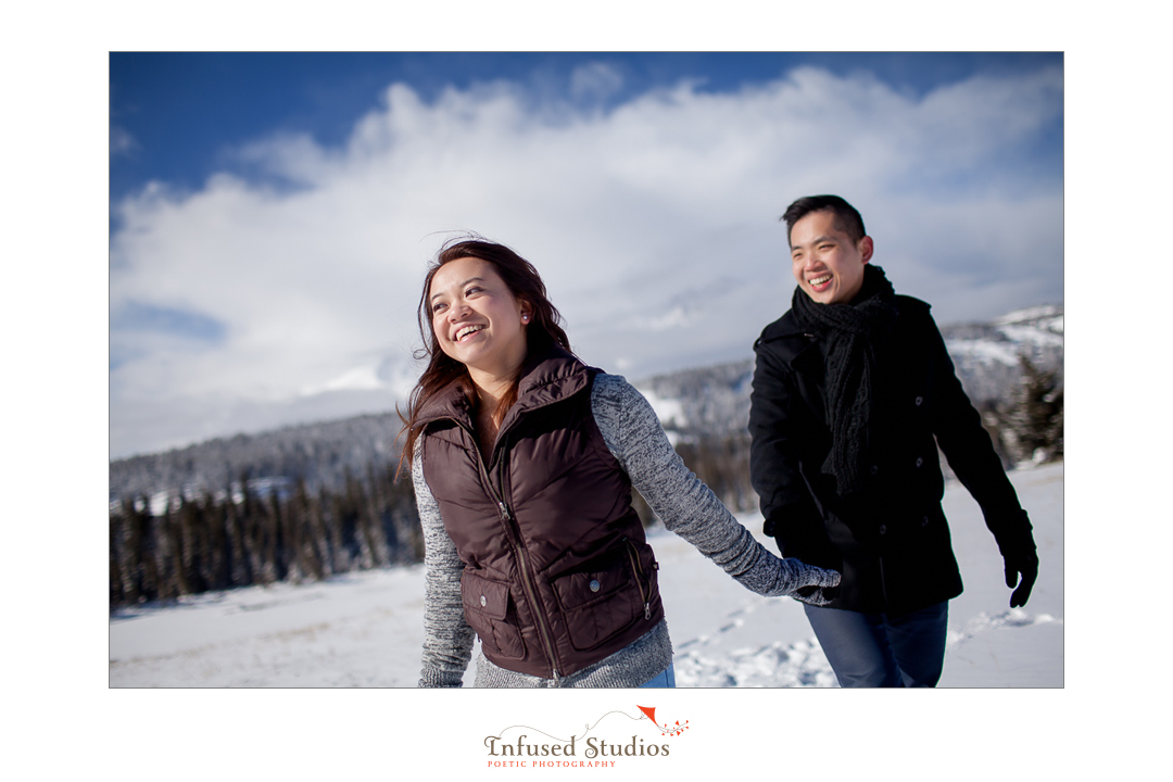 Winter engagement photography