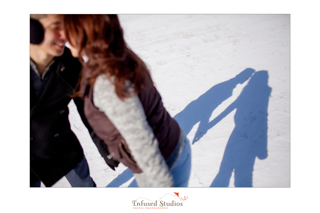 Jasper engagement photography in the snow