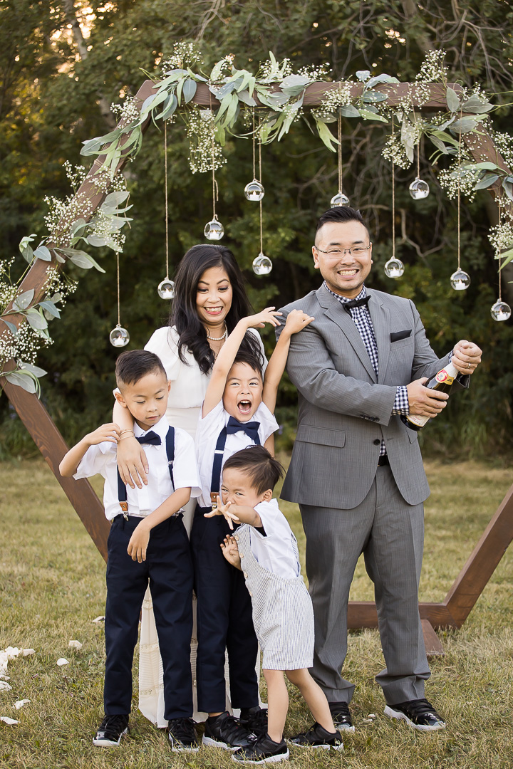 Edmonton family photo ideas - vow renewal fizz to celebrate