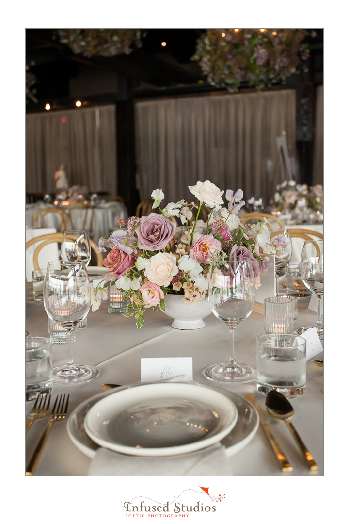 Wedding table details by Calgary wedding photographers Infused Studios