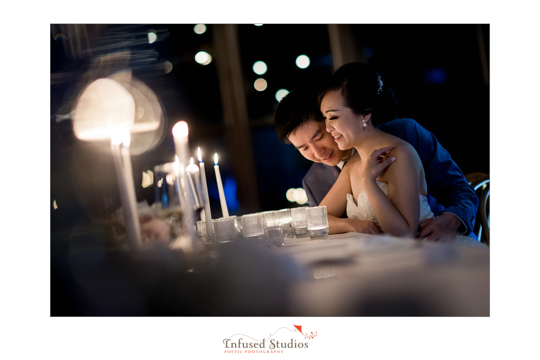 End of night bridal portrait by Calgary wedding photographers Infused Studios